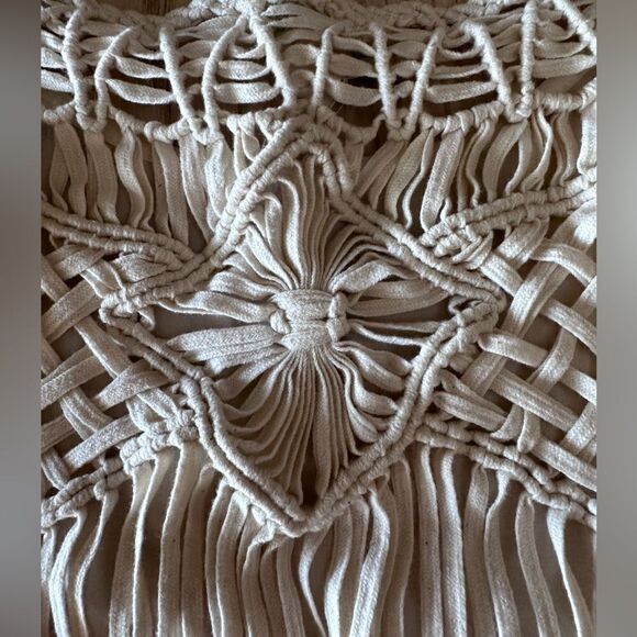 Staring at Stars Macramé Crochet back cotton tank top in cream - Size M - Picture 6 of 7